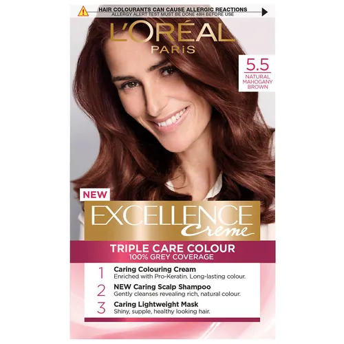 L'Oréal Paris Excellence Crème Permanent Hair Dye (Various Shades) - 5.5 Natural Mahogany Brown
