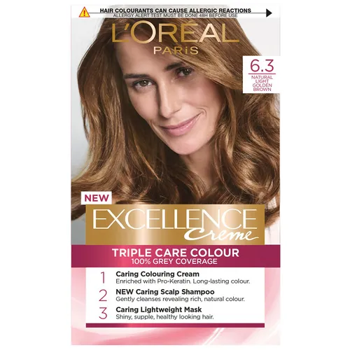 L'Oréal Paris Excellence Crème Permanent Hair Dye (Various Shades) - 6.3 Natural Light Golden Blonde