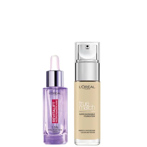 L’Oreal Paris Hyaluronic Acid Filler Serum and True Match Hyaluronic Acid Foundation Duo (Various Shades) - 1W Golden Ivory