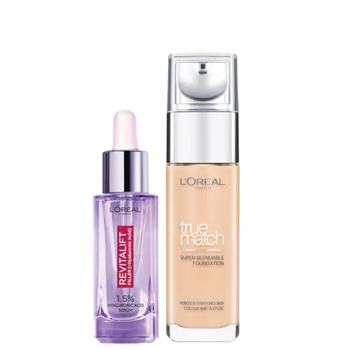 L’Oreal Paris Hyaluronic Acid Filler Serum and True Match Hyaluronic Acid Foundation Duo (Various Shades) - 4W Golden Natural
