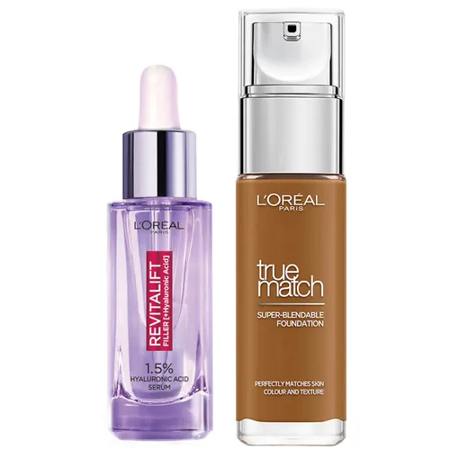 L’Oreal Paris Hyaluronic Acid Filler Serum and True Match Hyaluronic Acid Foundation Duo (Various Shades) - 5N Sand