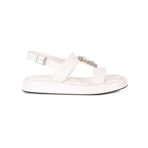 Loriblu , Flat Sandals ,White female, Sizes: