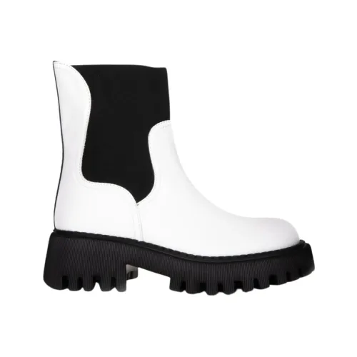 Loriblu , White Leather Ankle Boots ,White female, Sizes: