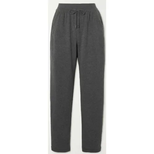 Loro Piana , Cozy Knitted Grey Cashmere Track Pants ,Gray female, Sizes: