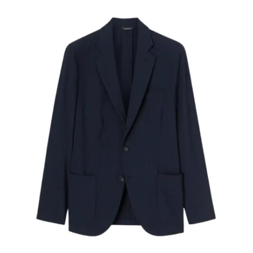 Loro Piana , Luxurious Single-Breasted Blue Jacket ,Blue male, Sizes: