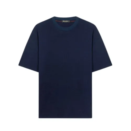 Loro Piana , Luxury Cashmere Silk T-shirt ,Blue male, Sizes: