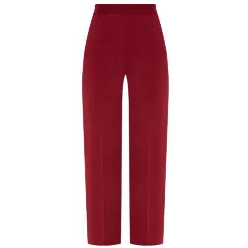 Loro Piana , Relaxed Fit Bordo Cashmere Trousers ,Red female, Sizes: