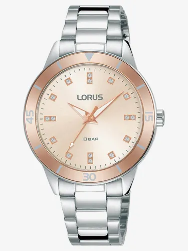 Lorus Ladies Sports Light Rose Gold Sunray Dial Bracelet Watch RG241RX9
