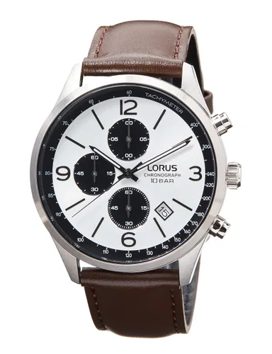 Lorus Men Analog-Digital Quartz Watch with Leather Strap