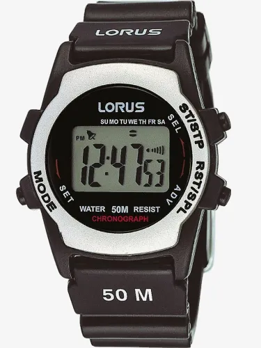 Lorus Mens Black Digital Watch  R2361AX9