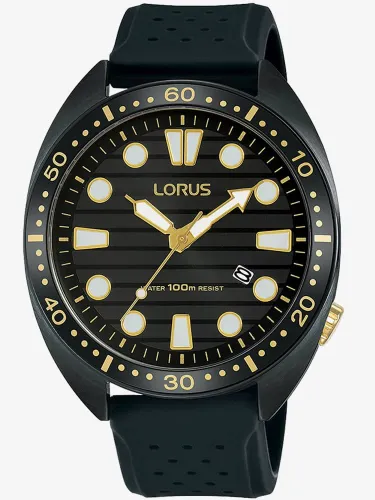 Lorus Sports Black Rubber Strap Watch RH927LX9