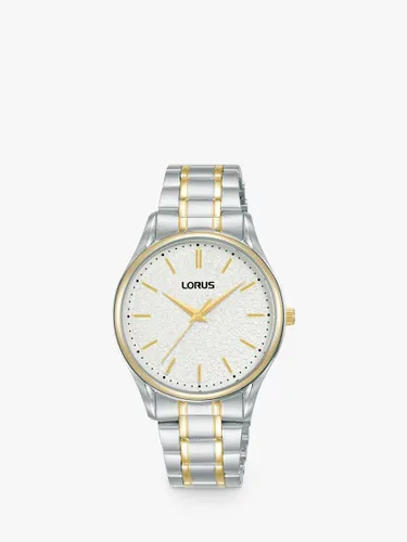 Lorus Women's Moon Surface Dial Bracelet Strap Watch - Silver/Light Gold - Female
