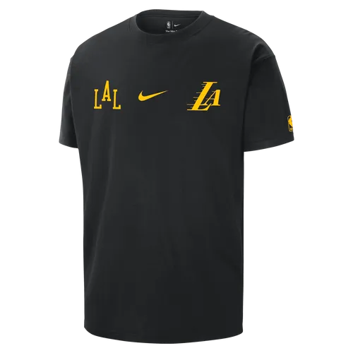 Los Angeles Lakers 2023/24 City Edition Men's Nike NBA Courtside Max90 T-Shirt - Black - Cotton