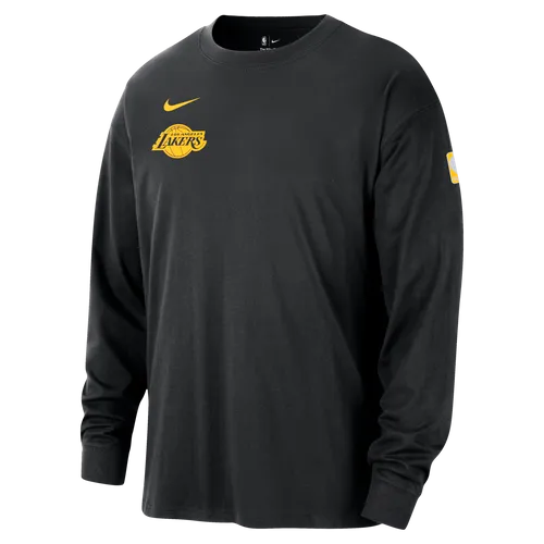 Los Angeles Lakers Courtside Men's Nike NBA Long-Sleeve Max90 T-Shirt - Black - Cotton