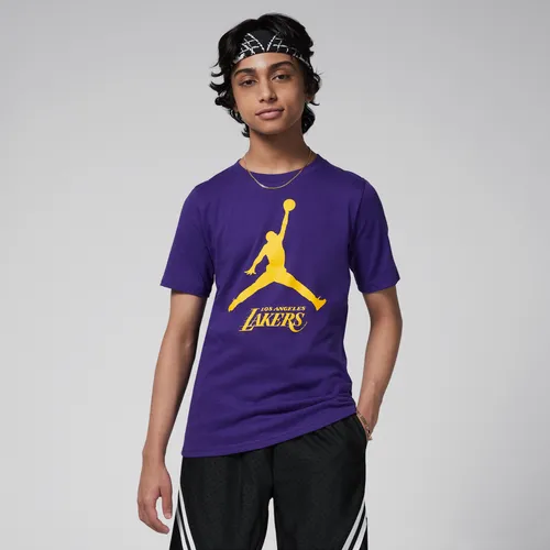 Los Angeles Lakers Essential Older Kids' (Boys') Jordan NBA T-Shirt - Purple - Cotton