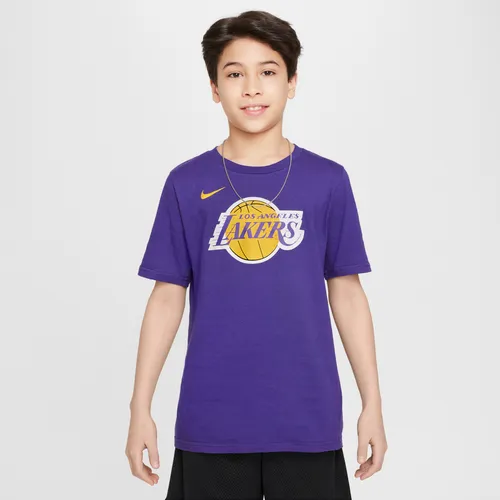 Los Angeles Lakers Essential Older Kids' (Boys') Nike NBA Logo T-Shirt - Purple - Cotton