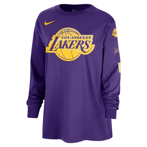 Los Angeles Lakers Essential Women's Nike NBA Long-Sleeve T-Shirt - Purple - Cotton
