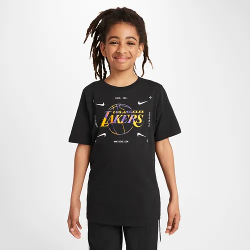 Los Angeles Lakers Older Kids' (Boys') Nike NBA Logo T-Shirt - Black - Cotton