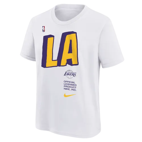 Los Angeles Lakers Older Kids' (Boys') Nike NBA T-Shirt - White - Cotton