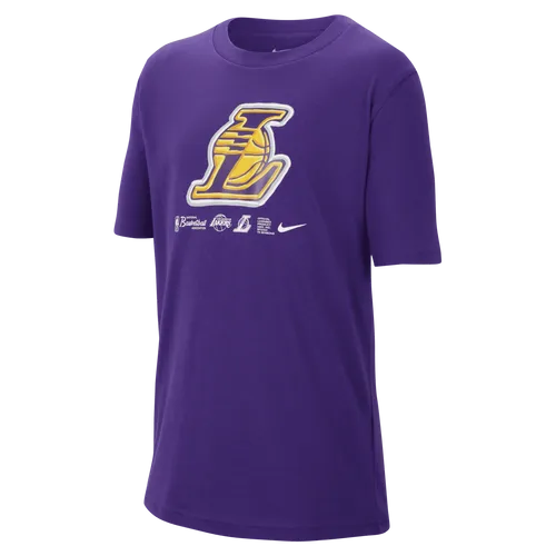 Los Angeles Lakers Older Kids' Nike Dri-FIT NBA T-Shirt - Purple - Cotton