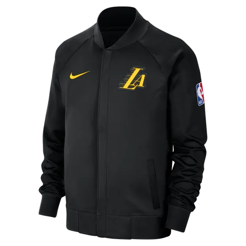 Los Angeles Lakers Showtime City Edition Men's Nike Dri-FIT Full-Zip Long-Sleeve Jacket - Black - Polyester