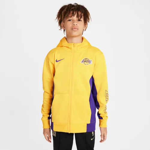 Los Angeles Lakers Showtime Older Kids' Nike Dri-FIT NBA Full-Zip Hoodie - Yellow - Polyester