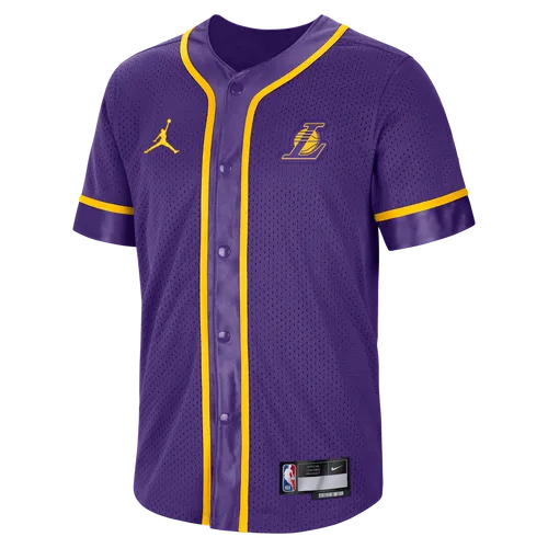 Los Angeles Lakers Statement Edition Men's Jordan Dri-FIT NBA Short-Sleeve Top - Purple - Polyester