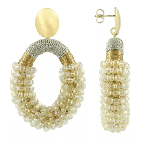 LOTT.gioielli Earrings - CE GB Combi Oval M - white - Earrings for ladies