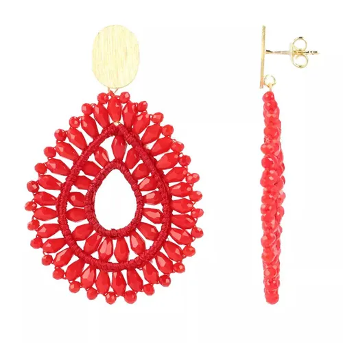 LOTT.gioielli Earrings - CE SI Drop Crystal Double - bordeaux - Earrings for ladies