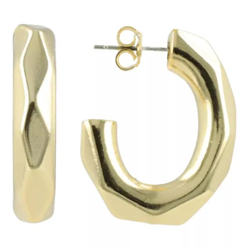 LOTT.gioielli Earrings - CL Resin Earring Oval Creole Faceted L - gold - Earrings for ladies