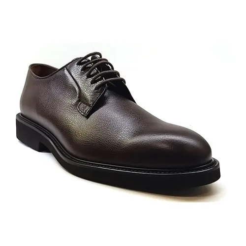 Lottusse , Moka Granulada Leather Blucher Shoe ,Brown male, Sizes: