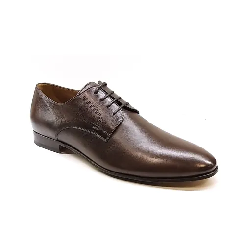 Lottusse , Retro Brown-Mocha Leather Blucher Shoe ,Brown male, Sizes: