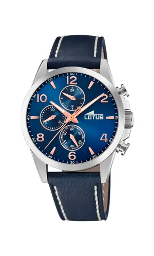 Lotus Mens Chronograph Quartz Watch with Leather Strap