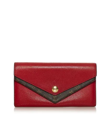Louis Vuitton Womens Vintage Double V Wallet Red Calf Leather - One Size