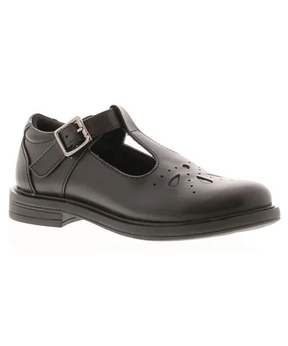 Love Leather Girls Shoes School Choppy Buckle black Leather (archived)