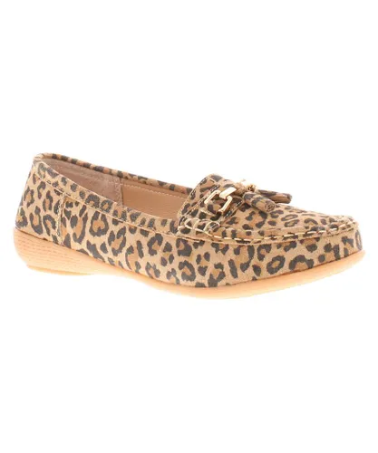 Love Leather Womens Shoes Flat NauticalLleather Slip On leopard Leather (archived)