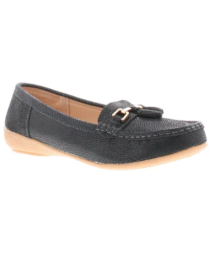 Love Leather Womens Shoes Flat Tahiti Slip On navy Leather (archived)
