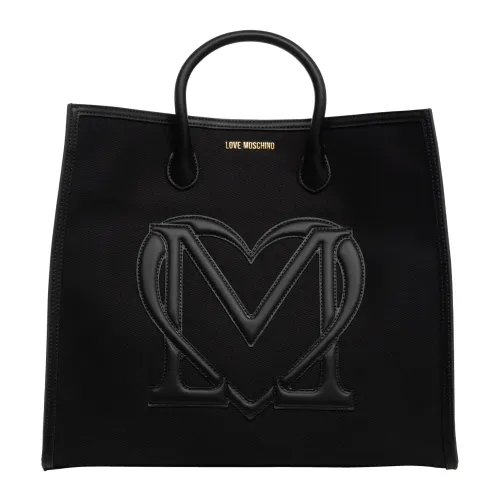 Love Moschino , Adjustable Tote Bag with Magnet Closure ,Black female, Sizes: ONE SIZE