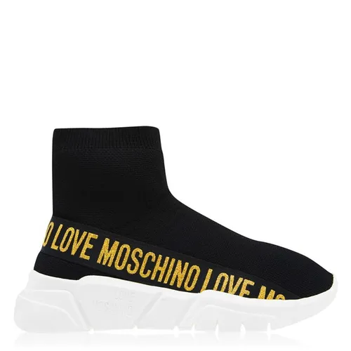 Love Moschino Band Logo Sock Trainers - Black