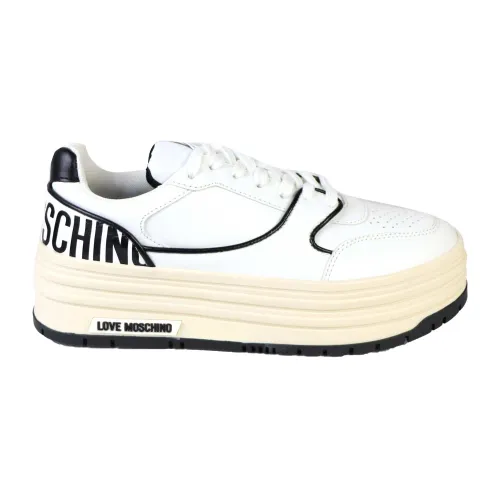 Love Moschino , Bianca AND Black Sneakers ,White female, Sizes:
