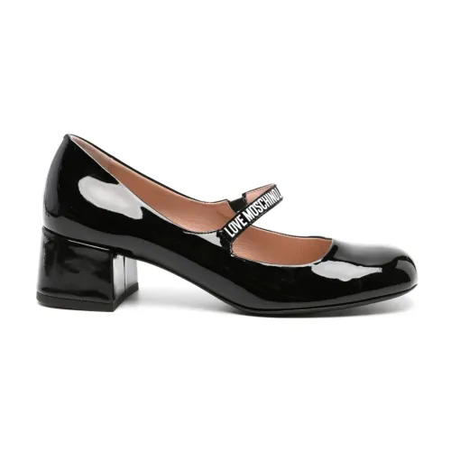 Love Moschino , Black Half Heel Shoes ,Black female, Sizes: