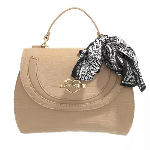 Love Moschino Crossbody Bags - Borsa Pu St Croco Pu - beige - Crossbody Bags for ladies