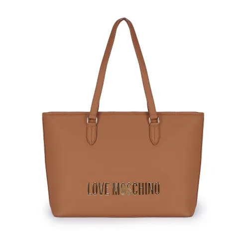 Love Moschino , Eco Leather Shopping Bag ,Brown female, Sizes: ONE SIZE