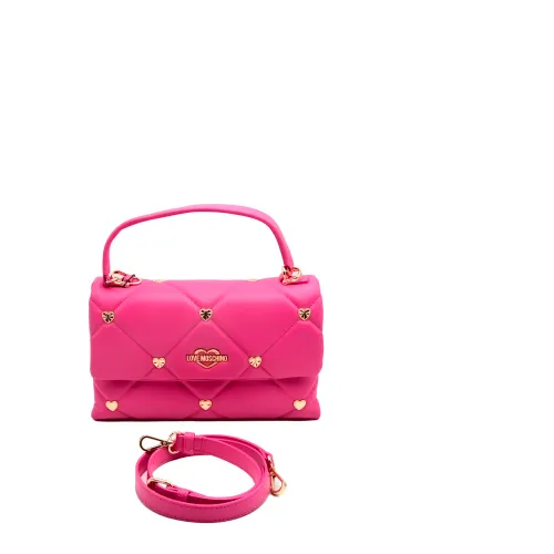 Love Moschino , Fuchsia Handbag with Adjustable Detachable Strap ,Pink female, Sizes: ONE SIZE