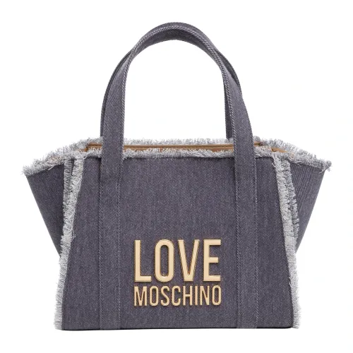Love Moschino , Logo Handbag with Adjustable Strap ,Purple female, Sizes: ONE SIZE