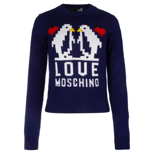 Love Moschino , Long Sleeve Training Tops ,Blue female, Sizes: