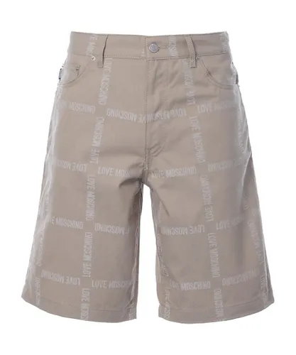 Love Moschino Mens Shorts - Beige Cotton