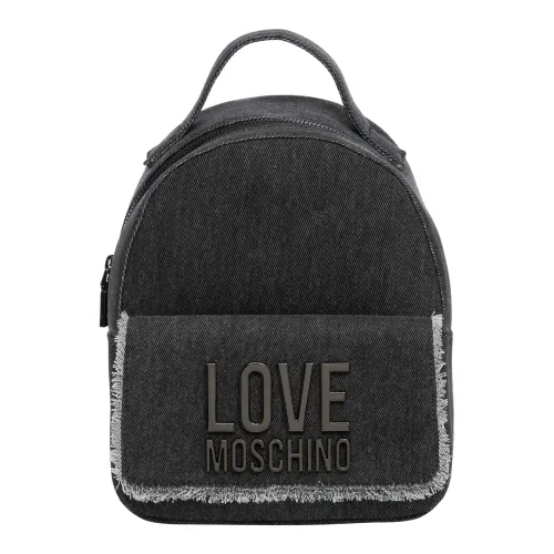 Love Moschino , Metal Logo Backpack ,Black female, Sizes: ONE SIZE