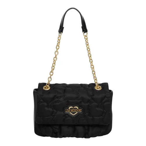 Love Moschino , Puffy Heart Shoulder bag ,Black female, Sizes: ONE SIZE