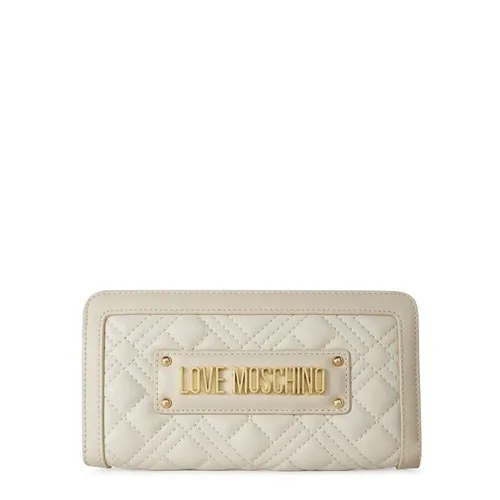 LOVE MOSCHINO Quilted Logo Zipped Purse - Cream
